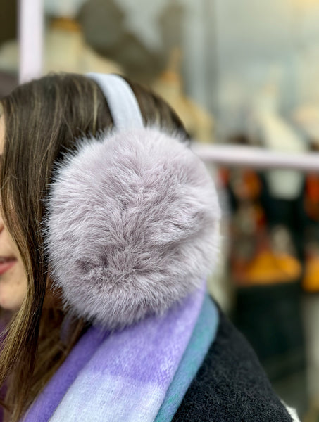 Luxury Fluffy Faux Fur Earmuffs | Pale Lilac