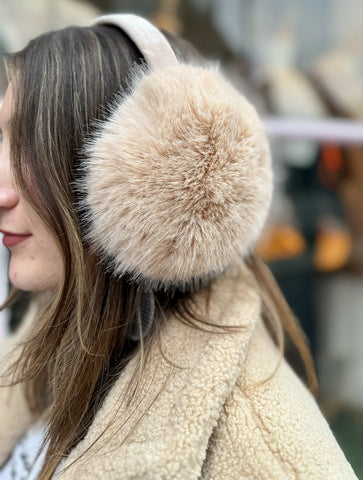 Luxury Fluffy Faux Fur Earmuffs | Fawn