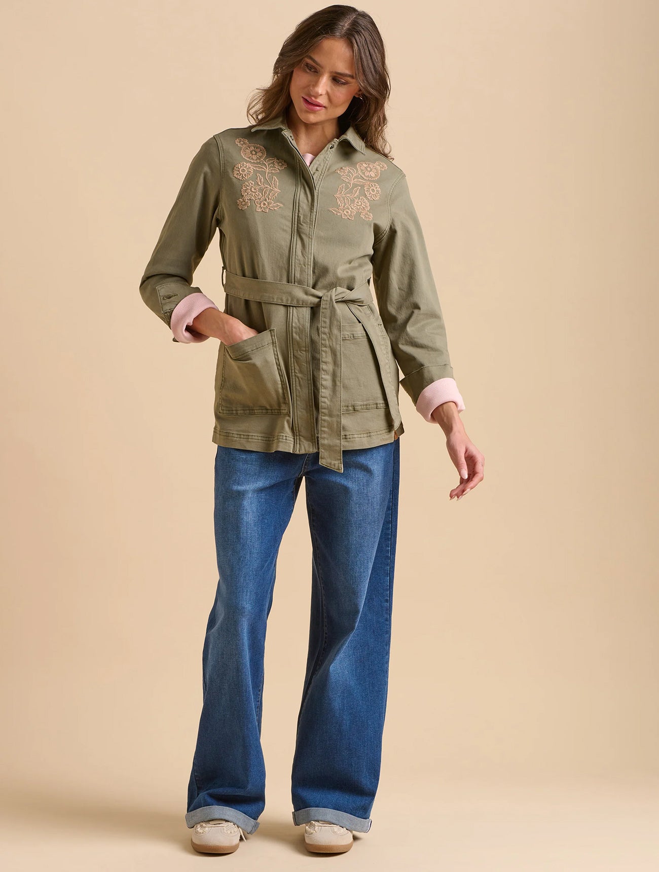 Embroidered Jacket | Khaki