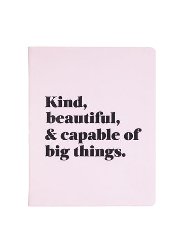 Eccolo | Kind, Beautiful and Capable | Lined Desk Journal | Pink