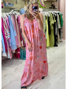 Lola Printed Maxi Dress | Pink