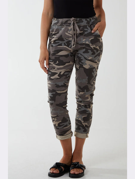 Magic Trousers | Camo Print Mocha