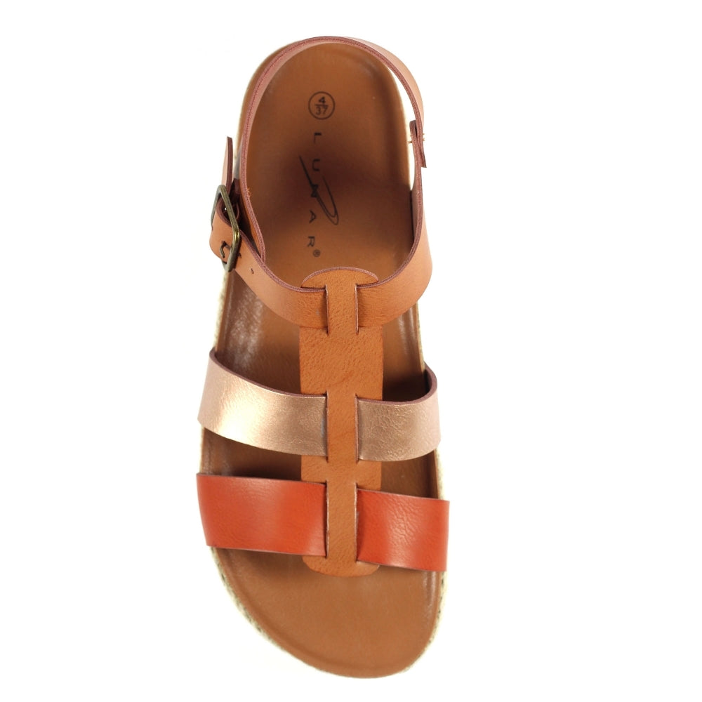 Rage II Flatform Gladiator Sandal Tan Pink Flamingo Boutique Kent