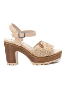 VEGAN Woven Detail Platform Sandal | 172704 | Cream