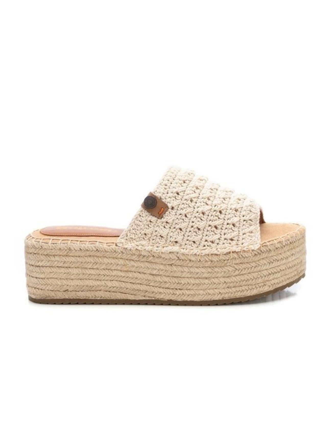 VEGAN Crochet Slip On Platform Sandal | 172459 | Cream