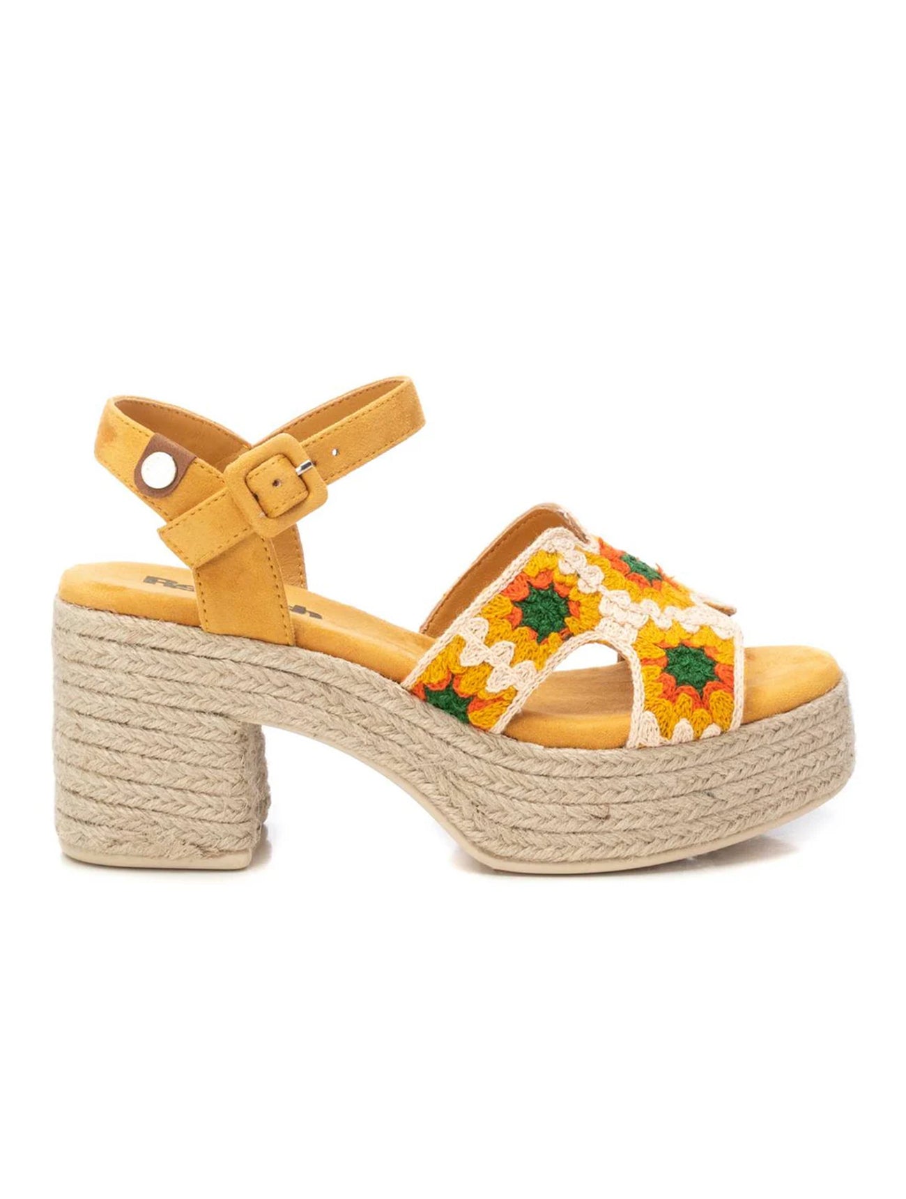 VEGAN Crochet Platform Sandal | 172636 | Yellow