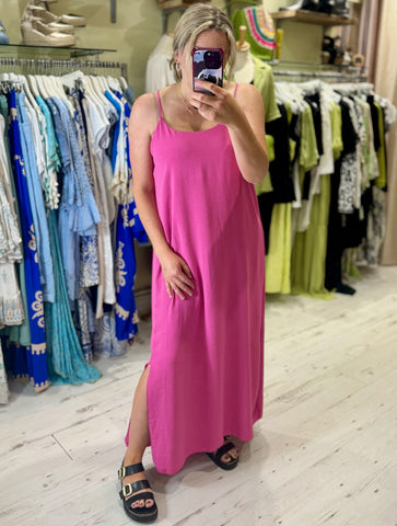 Camille Spaghetti Strap Maxi Dress | Pink