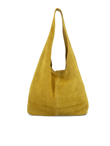 Suede Slouchy Hobo Bag | Mustard