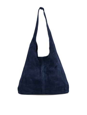 Suede Slouchy Hobo Bag | Navy