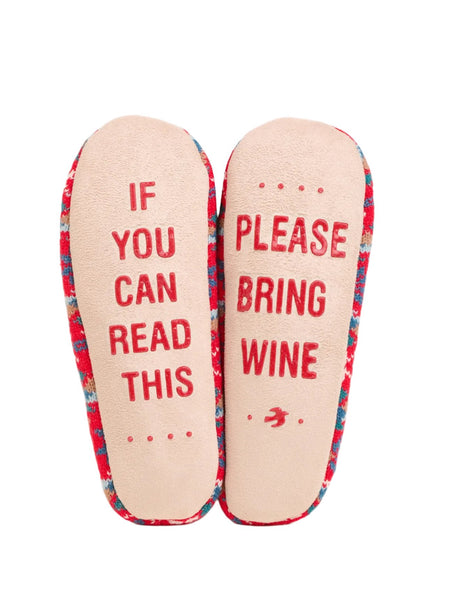 Please Bring Wine Slipper Socks